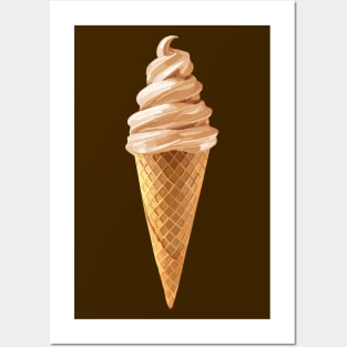 Butter Pecan Ice Cream Cone Posters and Art